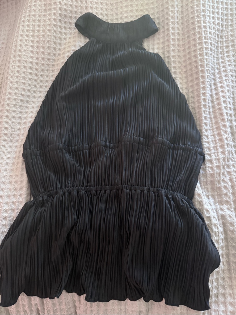 Black Pleated Halter Top